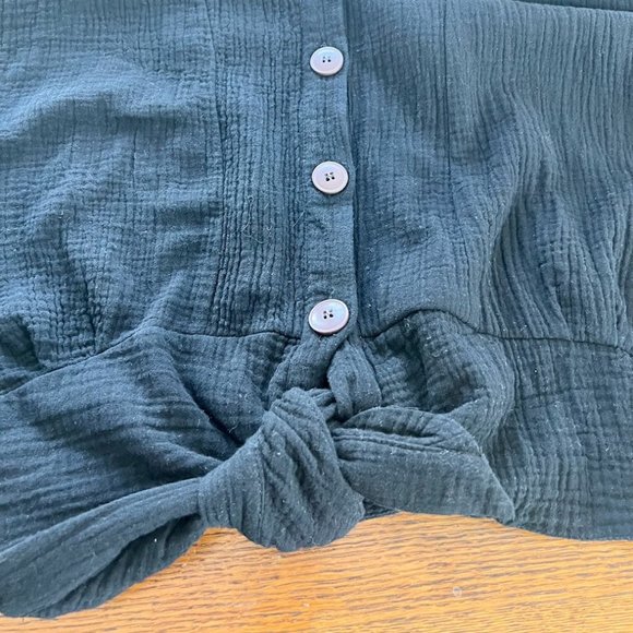 Free People Sun Streaks Tie-Front Button Up Gauze Shirt 100% cotton - M - Picture 4 of 8